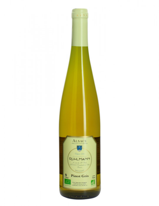 Pinot Gris - AOC Alsace Pinot Gris - Vin blanc bio - Domaine Ruhlmann - 75 cl