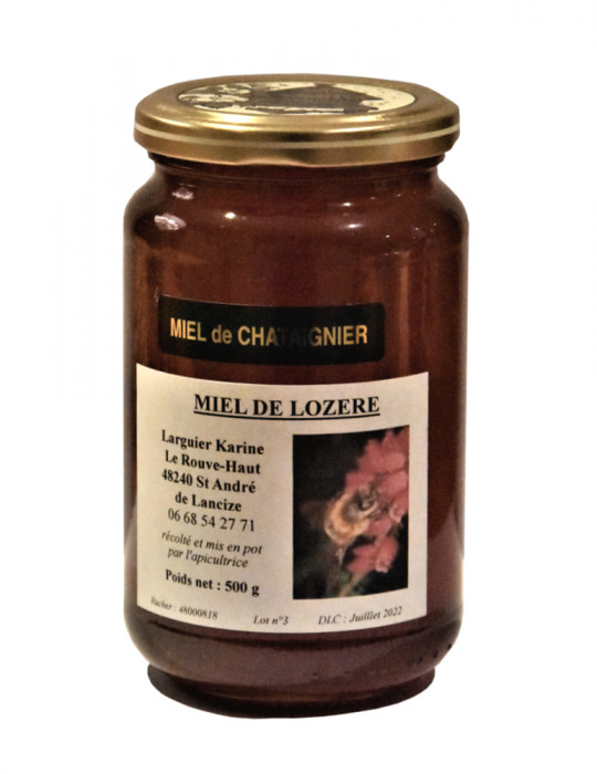 Miel de Châtaignier de Lozère Larguier Karine 500 g Maison Lauze